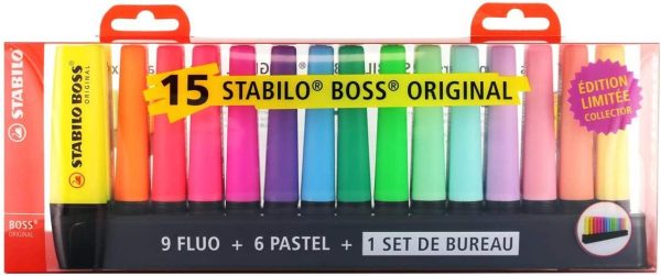 SET DA SCRIVANIA - 15 EVIDENZIATORI STABILO BOSS